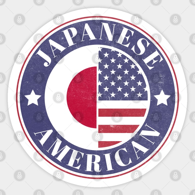 Proud Japanese-American Badge - Japan Flag Sticker by Yesteeyear